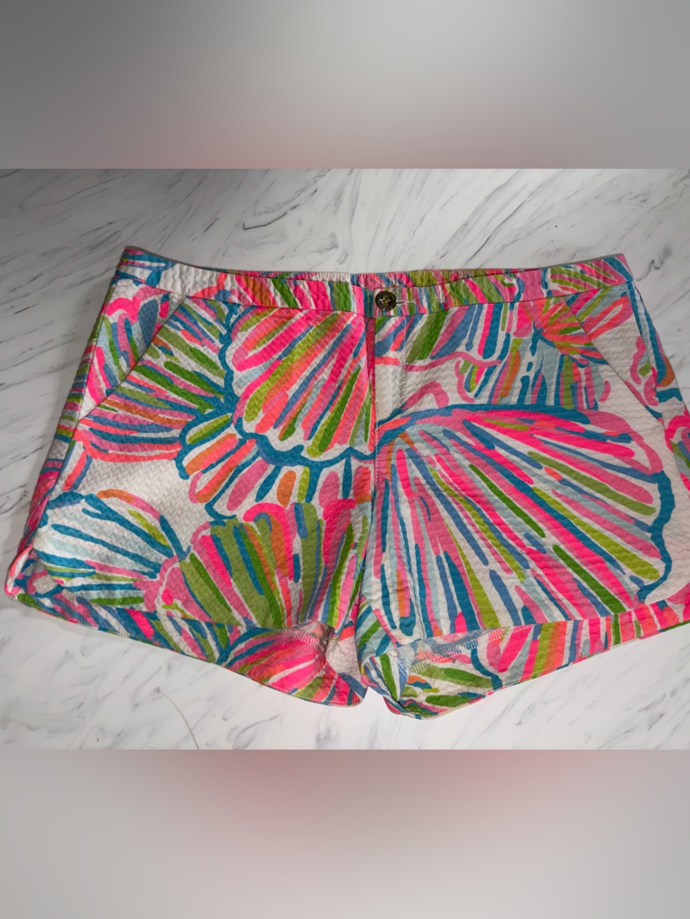 Lilly pulitzer shorts bold shellabrate seadhell cotton textured adie 6 beach